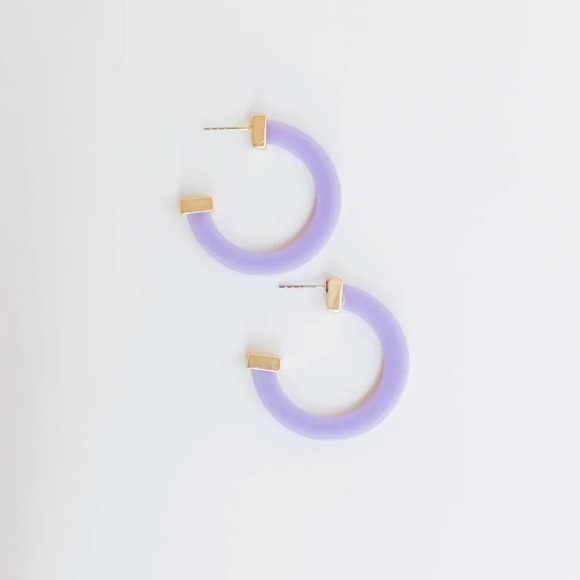 Michelle Mcdowell Jewelry - Michelle McDowell Medium Lilac Acrylic Hoops